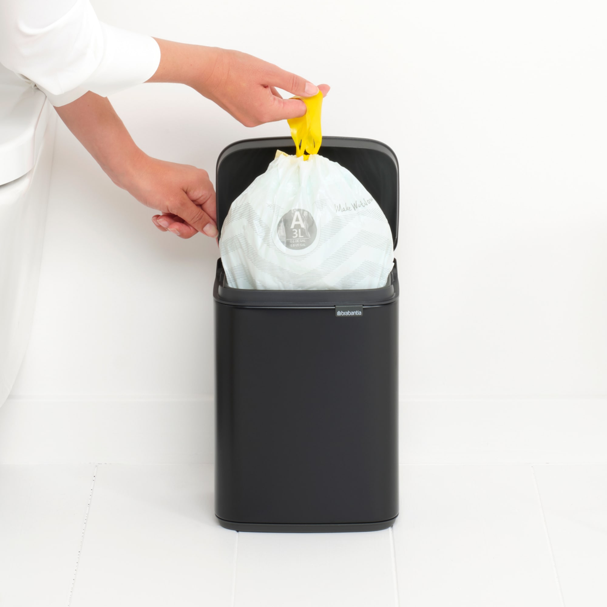 Brabantia Bo Waste Bin 4L Matte Black | Kitchen Warehouse